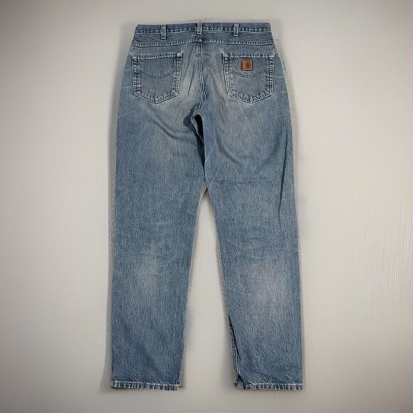 Carhartt Relaxed Fit Jeans Mens 36x34 Blue Cotton Work Denim Pants B17DST - Picture 4 of 9